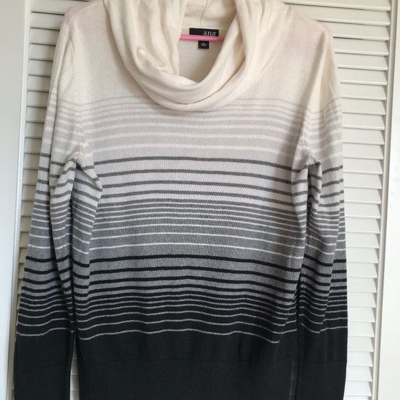 A.n.a Black and cream tonal stripe sweater Large - Picture 1 of 13